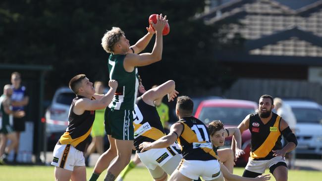 Tyson Young finished with two goals for Airport West.Picture: Stuart Milligan