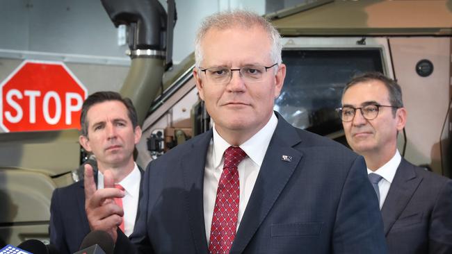 Scott Morrison’s approval ratings remain only slightly down when averaged across the past three months compared with the end of last year, falling from 65 per cent to 61 per cent. Picture: Dean Martin