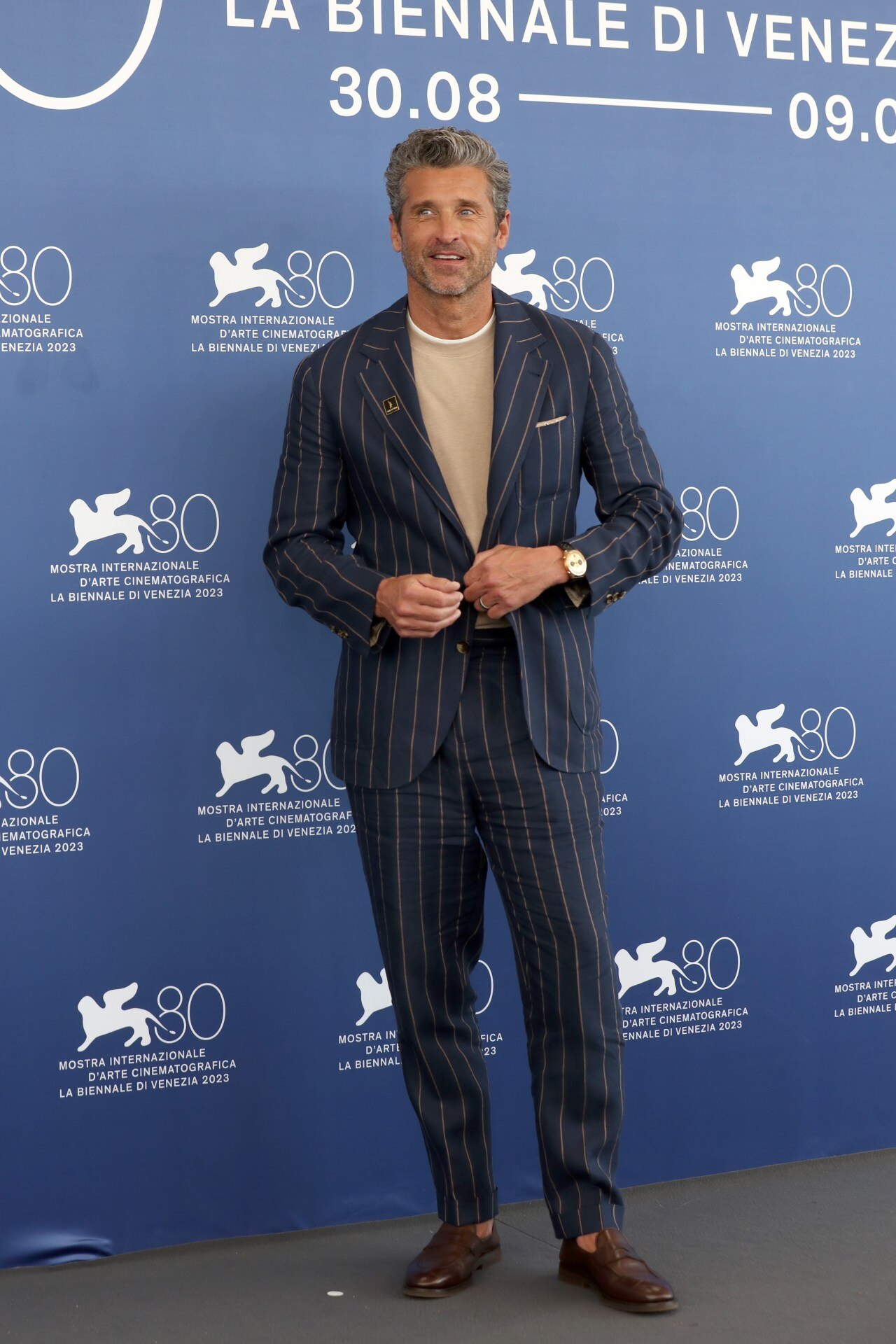 <p>Patrick Dempsey wears Brunello Cucinelli</p>