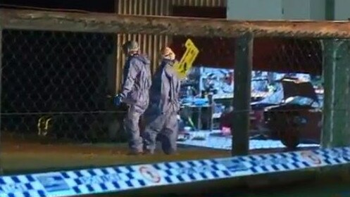 A body has been found in a barrel in the back of a ute at a gated community in Stapylton, south of Brisbane. Picture: 7 News Queensland