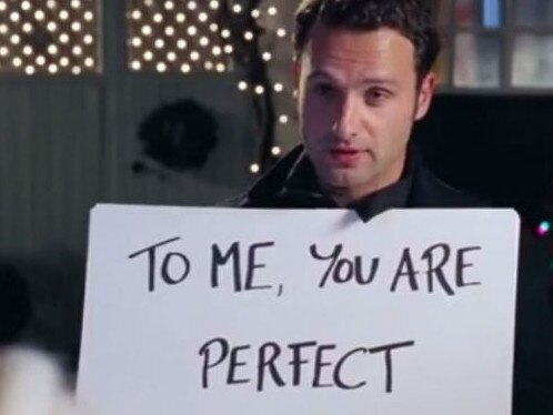 A scene from the film <i>Love Actually.</i>