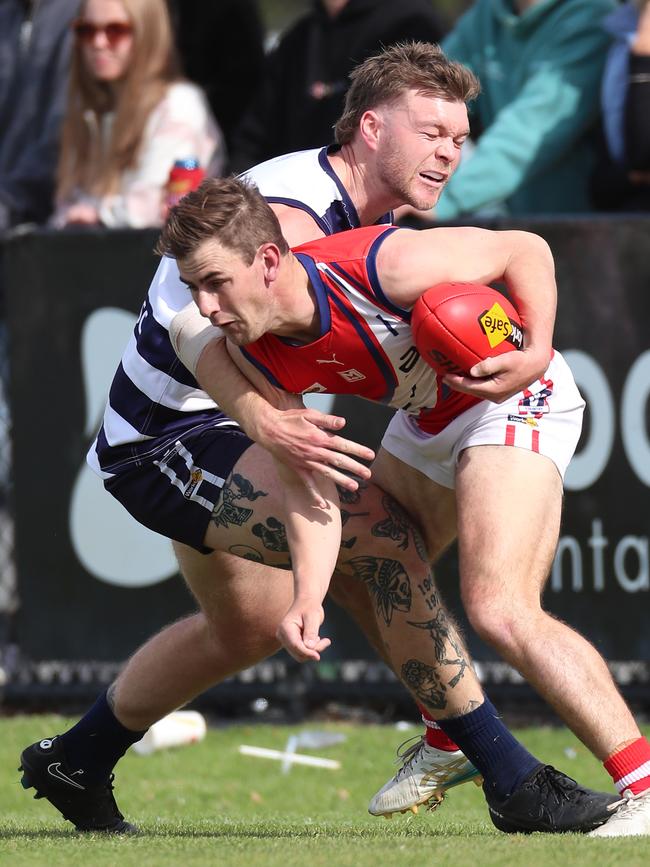 Congupna’s Kyle Mueller kicked 100 goals in his first season in the Murray league. Picture Yuri Kouzmin