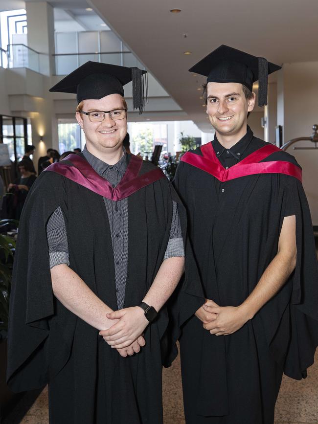 UTAS graduations at Hobart, Josh Reeve and Thomas Bailey. Picture Chris Kidd