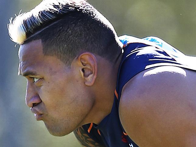 Israel Folau during Waratahs training at Lakeside oval. Folau is out injured for this weeks match. pic. Phil Hillyard