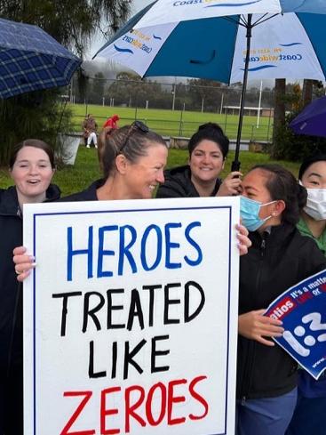 About 80 members protested in Gosford. Picture: Supplied