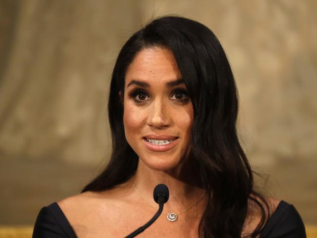 WELLINGTON, NEW ZEALAND - OCTOBER 28:  Meghan, Duchess of Sussex addresses a reception hosted by the Governor-General celebrating the 125th anniversary of women's suffrage in New Zealand at Government House on October 28, 2018 in Wellington, New Zealand. The Duke and Duchess of Sussex are on their official 16-day Autumn tour visiting cities in Australia, Fiji, Tonga and New Zealand.  (Photo by Kirsty Wigglesworth - Pool /Getty Images)