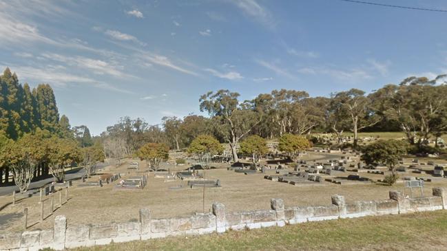 A fire was deliberately lit at the Wentworth Falls Cemetery on Saturday night.