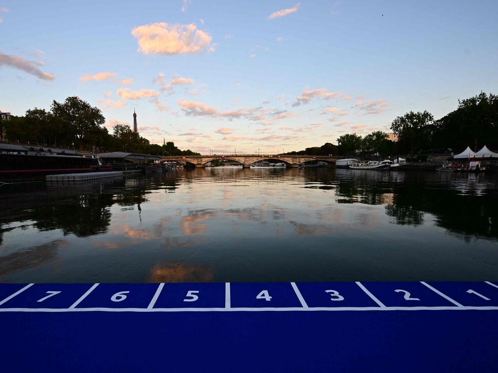 The proposed starting line for the triathlon swimming events in Paris. Picture: Supplied