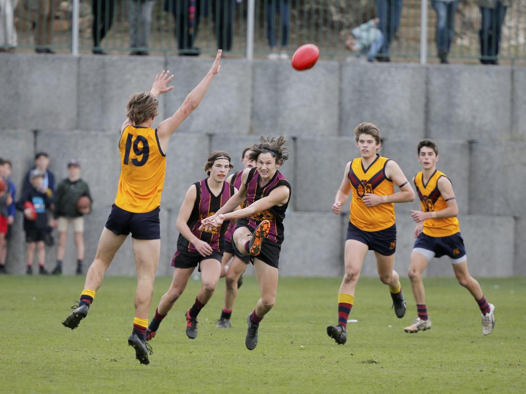 Hutchins 1st XVIII versus Scotch Oakburn in the Sports Association of Independent Schools Australian Rules grand final. Picture. PATRICK GEE