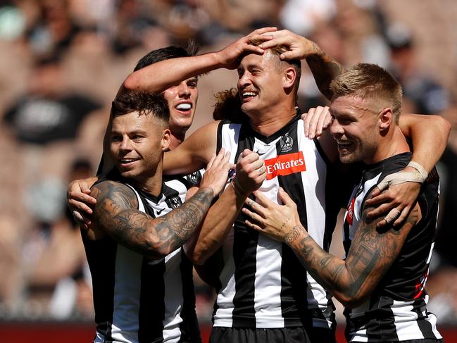 Collingwood is tied with Geelong and Hawthorn for the most goals kicked through the first two rounds with 15, with five players (Oliver Henry, Brody Mihocek, Jordan De Goey, Beau McCreery and Steele Sidebottom) with at least three goals each. Nathan Kreuger (two goals) will miss Saturday’s clash through injury.