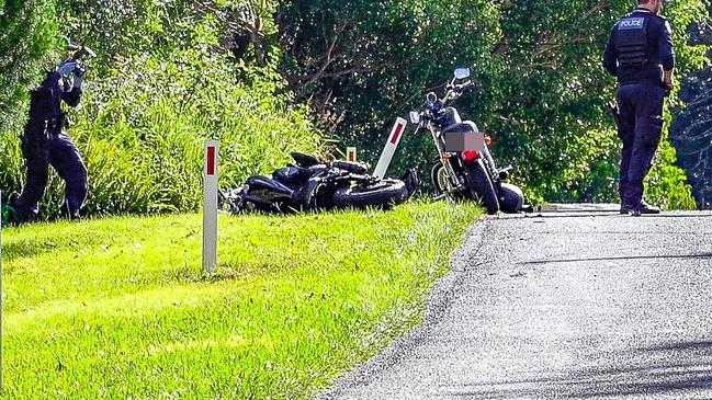 Emergency services rushed to a serious motorbike crash at Witta on May 21, 2025. Picture: Contributed