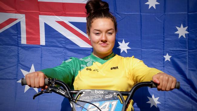 Frankston BMX rider Bella May is competing for Australia in the world BMX racing championships in France. File picture.