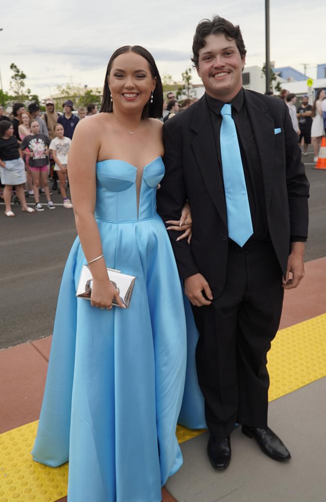 Kaite Venn and Callum Walters arriving at the 2023 Kingaroy State High School formal.