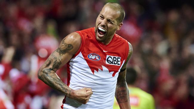 Lance Franklin sends the crows wild with the match-sealing goal in the final quarter. Picture: Brett Hemmings/AFL Photos/via Getty Images