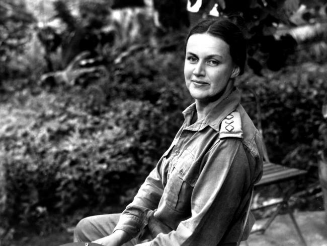 Daughter Nora Heyson, Australia’s first female war artist in Finschaffen, Papua New Guinea, in 1945.