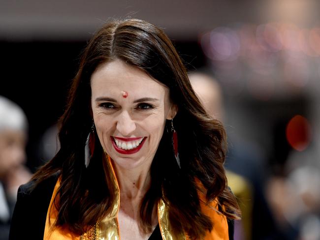 AUCKLAND, NEW ZEALAND - AUGUST 06: New Zealand Prime Minister Jacinda Ardern delivers the tenth annual Indian Newslink Lecture on August 06, 2020 in Auckland, New Zealand. The theme of Jacinda Ardern's Indian Newslink lecture was 'My Vision for New Zealand.' (Photo by Hannah Peters/Getty Images)