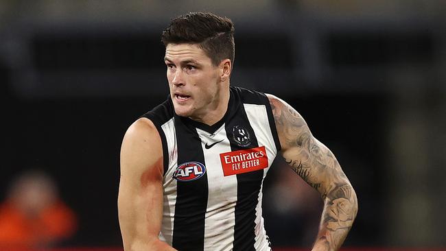 MELBOURNE . 31/03/2023.  AFL Round 3.  Collingwood vs Richmond at the MCG.  Jack Crisp of the Magpies   . Pic: Michael Klein