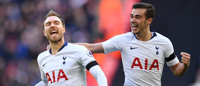 Tottenham star Christian Eriksen celebrates his goal at Wembley Stadium.                         Picture: Justin Setterfield/Getty Images