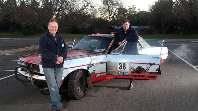 RFDS Outback Car Track, Team JimIgga Harley Kruse &amp; James Calvert Jones with their Mustang '66, Bendigo. Picture: Yuri Kouzmin