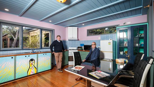 Jeff Percy and Brother Neil Wilson inside one of the renovated Heidelberg West homes.