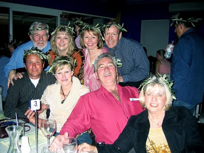 John and Linda Wareham, Gail and Mark Bateman, Kim and Vicki Neal, George and Bev Grant, all of Springfield at Sirens restaurant Olympic night at Terrigal. Picture: Supplied.