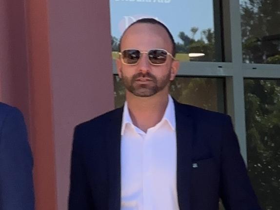 Lachlan Charles Bate outside Lismore District Court on Tuesday at his trial defending against sexual touching and sex without consent. Picture: Cath Piltz