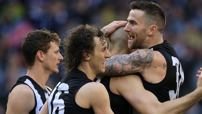 Jeremy Howe has become a key figure for Collingwood in defence. Picture: Mark Stewart.