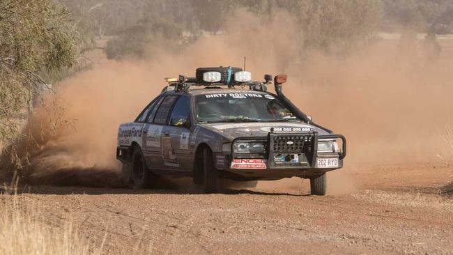 The Dirty Doctors raise some dust taking on a corner during the Great Endeavour Rally.