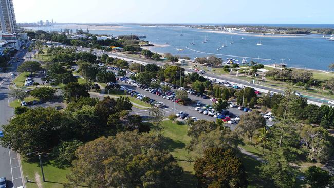 Aerial view of Carey Park at Southport, an area proposed for a new Casino for the Gold Coast. Picture Glenn Hasmpson