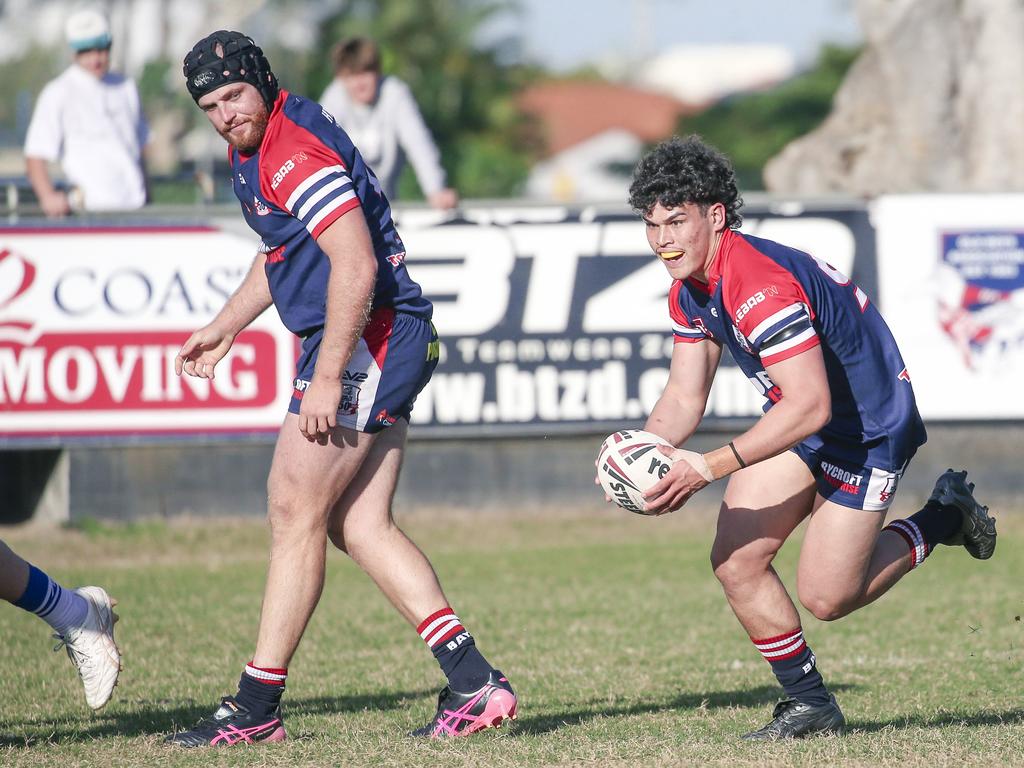 Runaway BayÃ&#149;s Zane Lothian in the A-grade fixture between Runaway Bay and Tugun at the Kevin Bycroft fields. Picture: Glenn Campbell