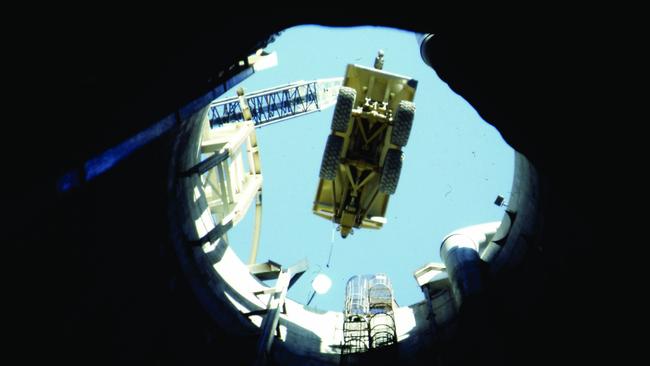 A shaft was sunk at the midway point of the Burnley Tunnel to help speed up excavation.