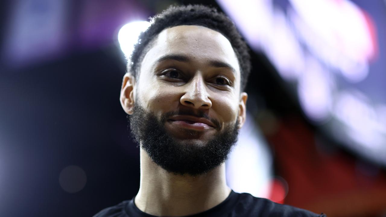 PHILADELPHIA, PENNSYLVANIA - FEBRUARY 03: Ben Simmons #10 of the Brooklyn Nets looks on after defeating the Philadelphia 76ers at the Wells Fargo Center on February 03, 2024 in Philadelphia, Pennsylvania. NOTE TO USER: User expressly acknowledges and agrees that, by downloading and or using this photograph, User is consenting to the terms and conditions of the Getty Images License Agreement. (Photo by Tim Nwachukwu/Getty Images)