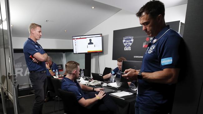 Geelong recruiters take their team selecting their next draft pick.