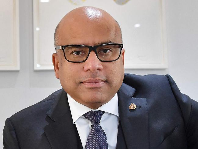 (FILES) In this file photo taken on January 28, 2019 Sanjeev Gupta, head of the GFG (Gupta Family Group) Alliance, poses for a photograph during an interview with AFP in London. - Britain's Serious Fraud Office on Friday launched a probe into steelmaker GFG Alliance, focusing partly on links with its collapsed financier Greensill. (Photo by BEN STANSALL / AFP)