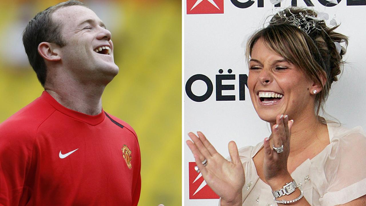 Wayne Rooney and his wife, Coleen. Picture: AFP PHOTO / PAUL ELLIS (photo R) AFP PHOTO / ADRIAN DENNIS (photo L)