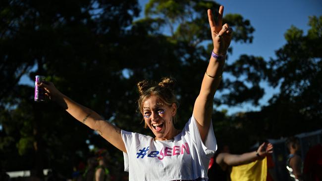 Smiles everywhere at Mardi Gras. Picture: Saeed Khan / AFP)