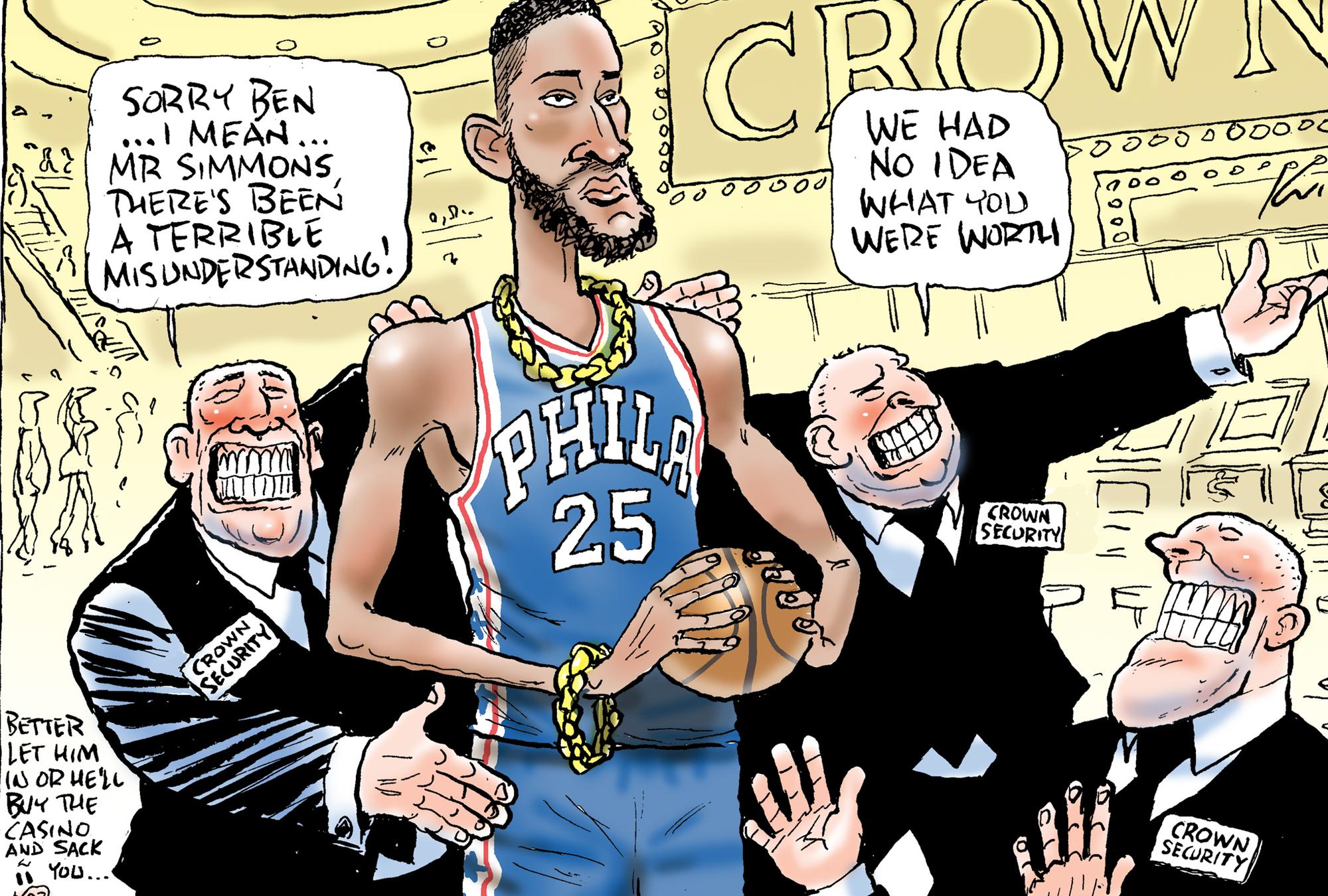 Mark Knight cartoon about Ben Simmons and Crown Casino