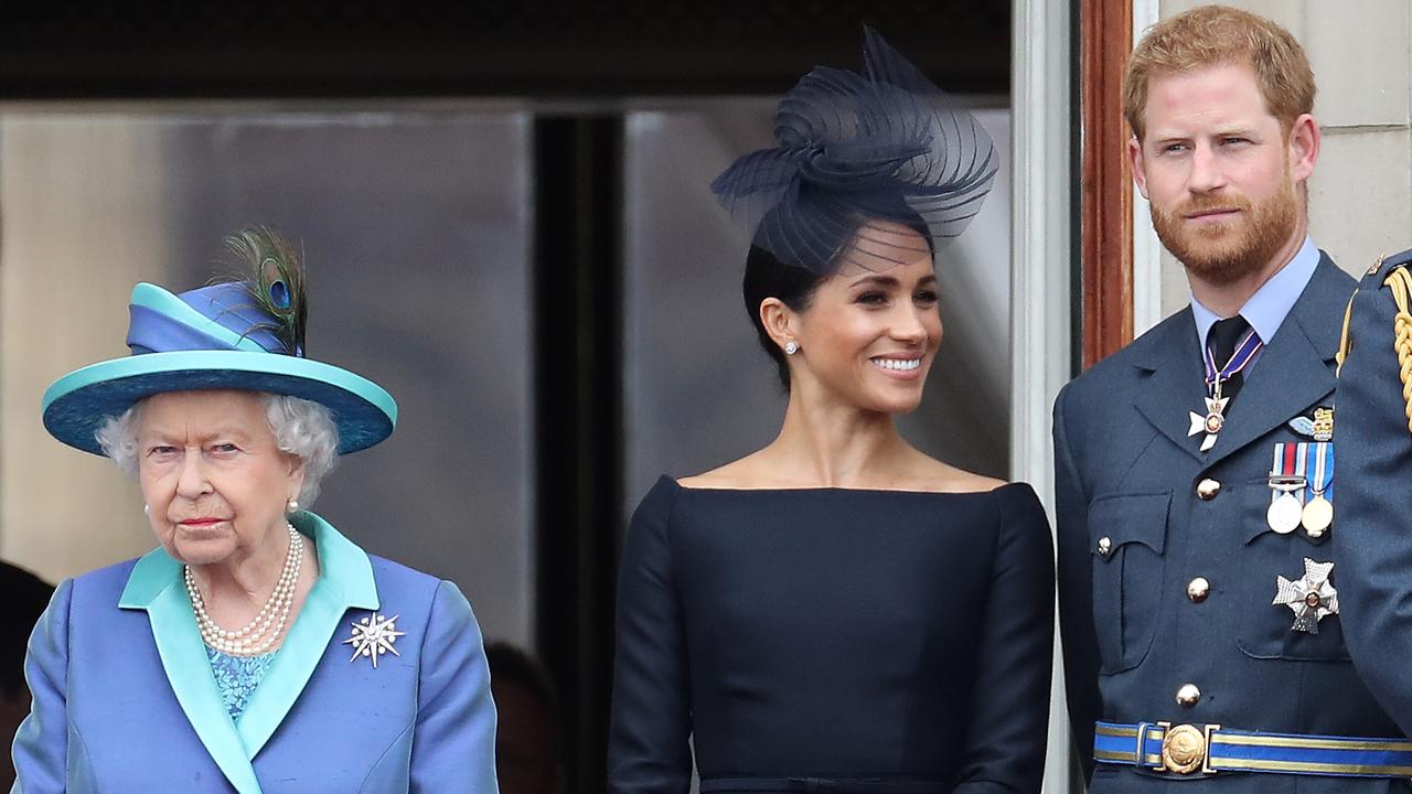 The Queen has banned Meghan and Harry from the balcony at Trooping the Colour. Picture: Chris Jackson/Getty Images