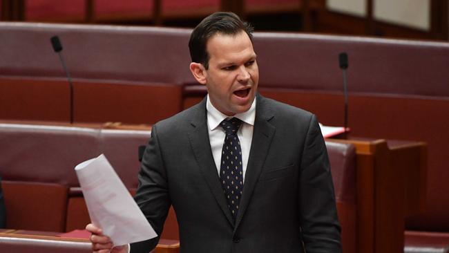 Senator Canavan during Question Time in the Senate. Picture: AAP