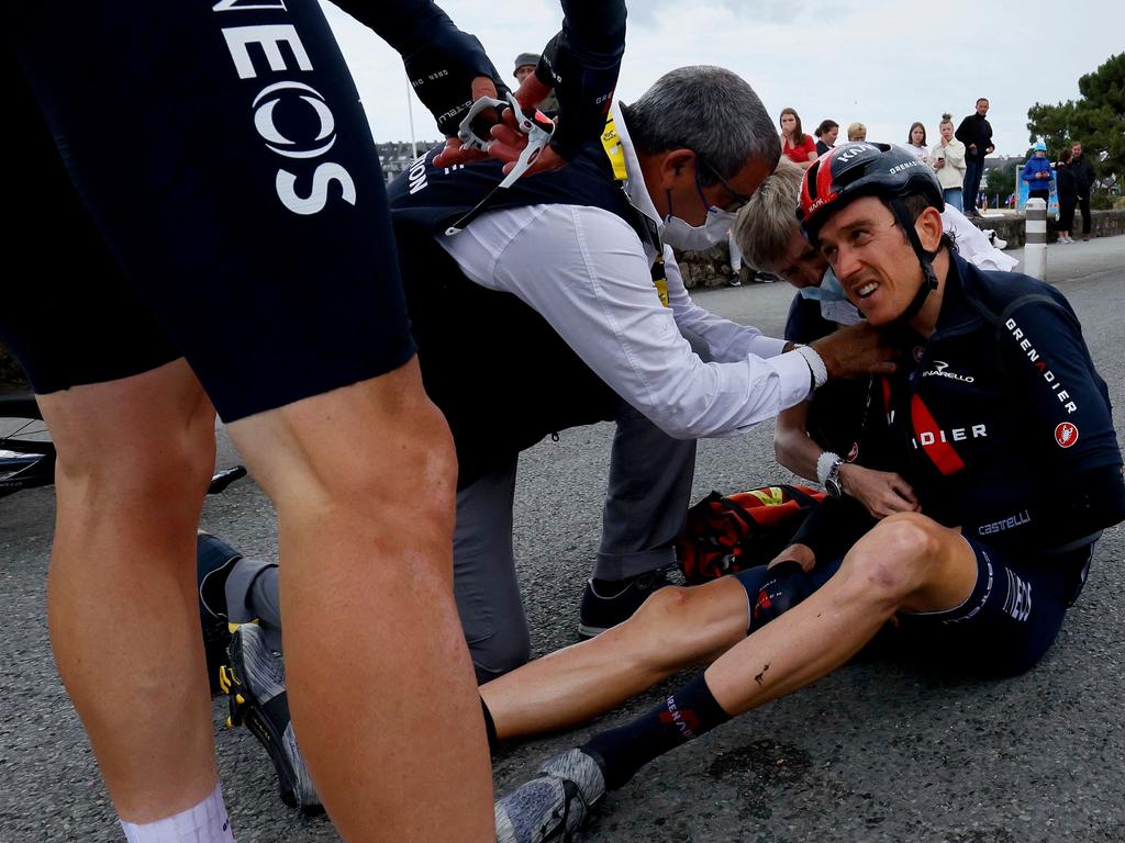 Geraint Thomas was in a world of pain. (Photo by Thomas SAMSON / AFP)