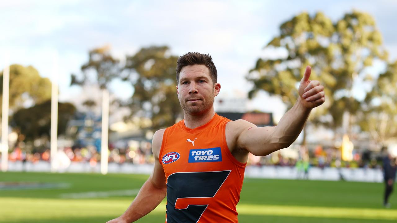 Toby Greene lifted GWS to its seventh straight win. Picture: Graham Denholm/Getty Images.