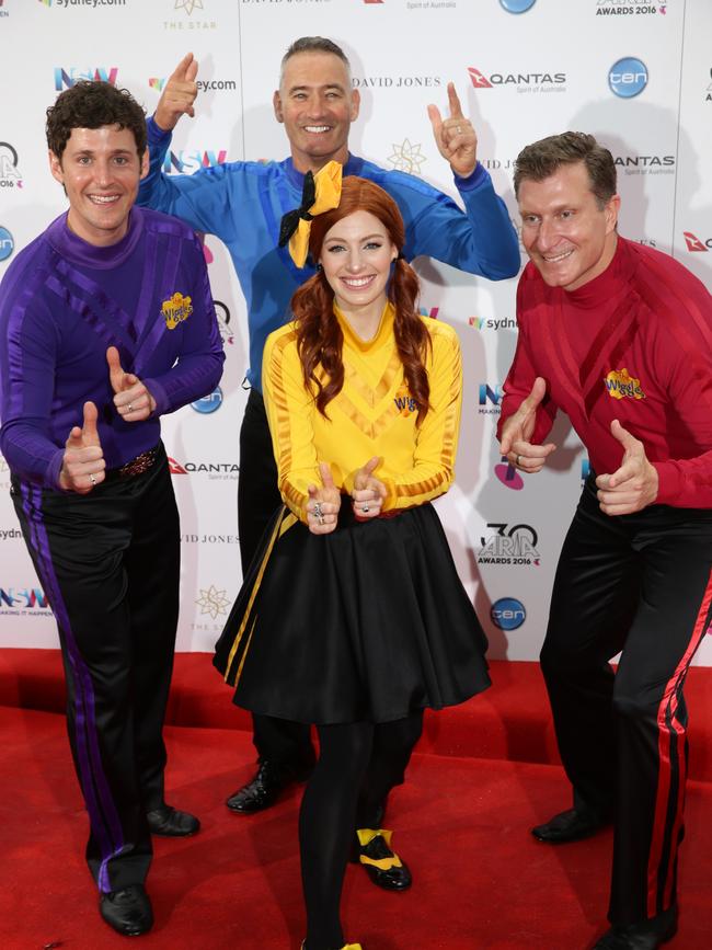 The Wiggles on the red carpet at the 2016 ARIA Awards. Picture: Jonathan Ng