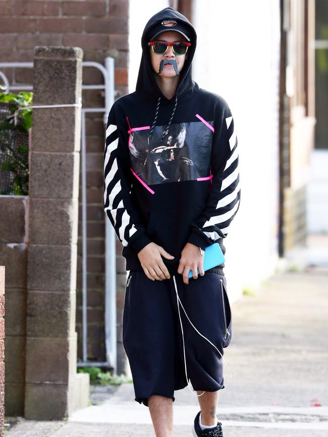 Justin Bieber spotted skating around Bondi. Picture: KHAPGG/Matrix