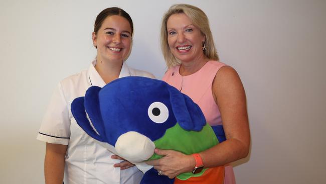 The Training Store spokeswoman Danielle Peters, right, and Year 12 student Jessie Dutton who completed a training course called FISH! Job Seeker.