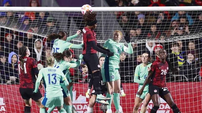 One of five goals the Matildas conceded against Canada. Picture: Jeff Vinnick/Getty Images for Football Australia