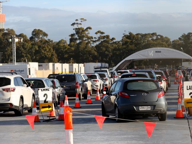 Huge queues for testing at Victoria Park on Wednesday. Photo by Kelly Barnes/Getty Images.