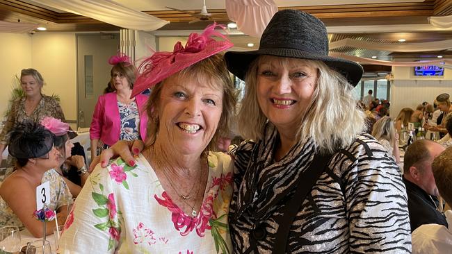 Melbourne Cup in Port Macquarie: Sue Radford and Shirley O'Keeffe celebrating at Tacking Point Tavern.