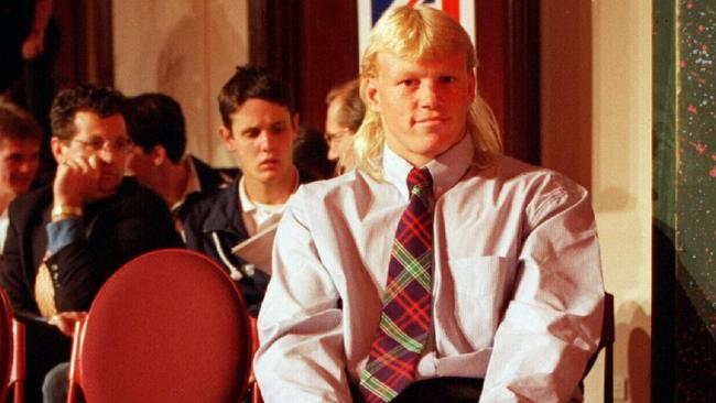 Clive Waterhouse with his iconic mullet after he was drafted with the first pick in the 1995 draft.