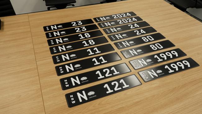 Never before released NSW Number plates are to go under the hammer. with current bidding on some being well over 100,000 dollars. Picture: Supplied