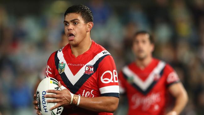 Latrell Mitchell scored two tries for the Roosters.